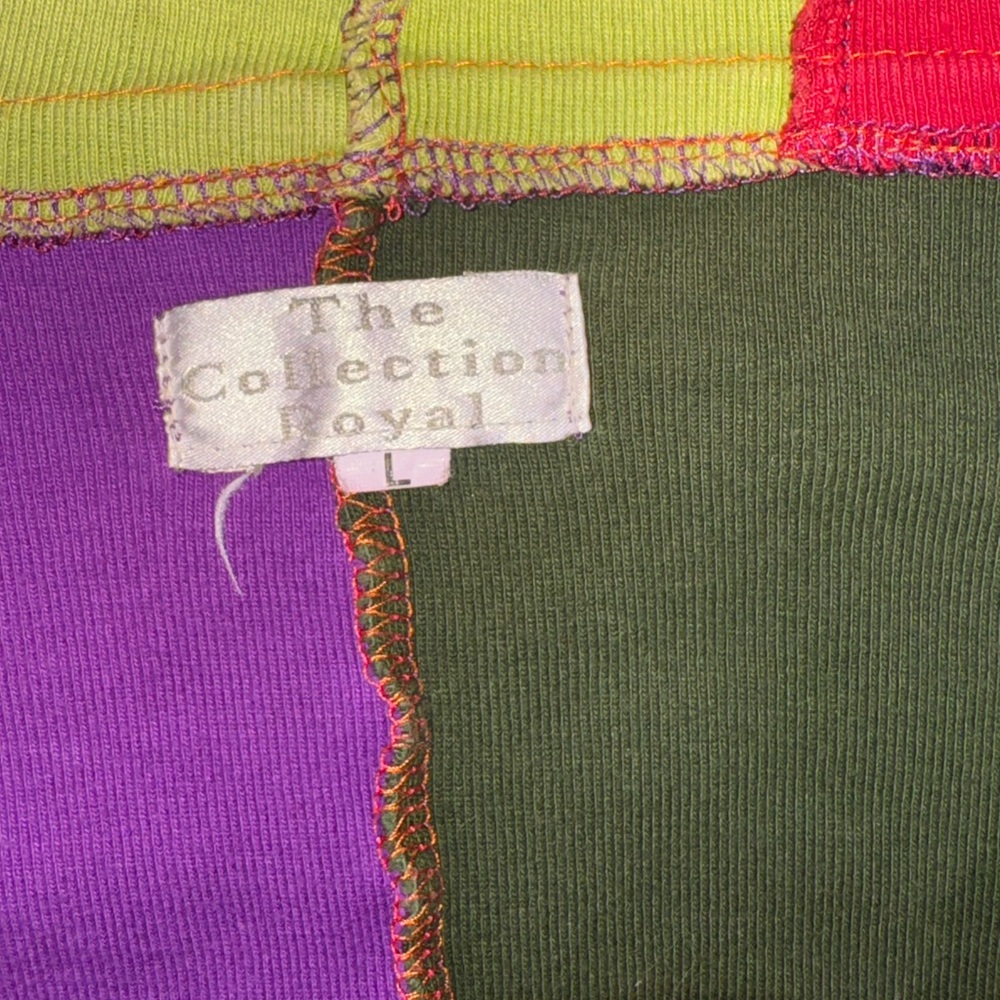 Size Large Colorful Patchwork Women's Sweater Wit… - image 2